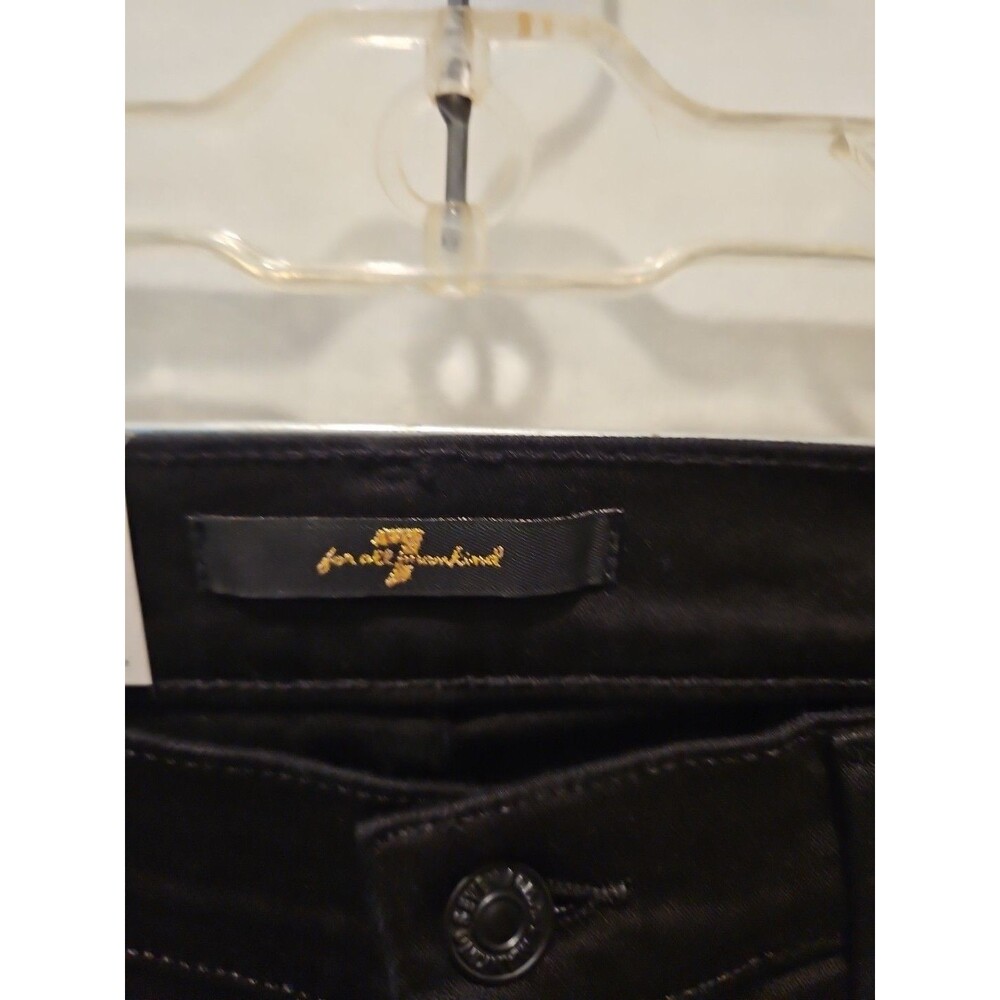 NWT 7 For All Mankind Black Gold Studded Embellished Skinny Jeans Size 27 - Picture 3 of 6